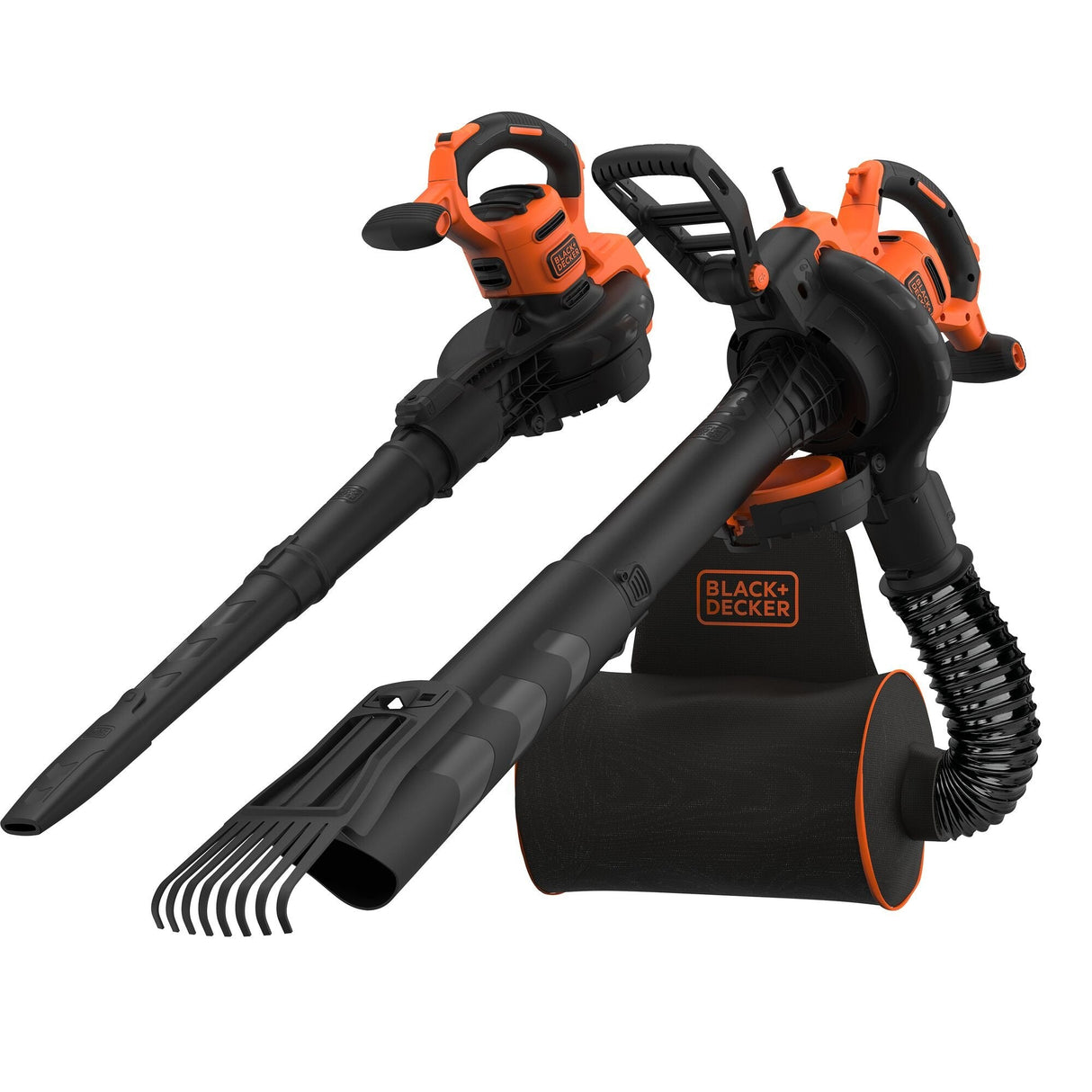 Soplador Black+Decker Beblv301-Qs De Hoja 3000 W, Aspirador/Soplador Negro/Naranja, Soplador De Mochila, 206 Kmh, 404 Kmh, 268 M³/H, 72 L, Negro, Naranja