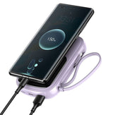 Power Bank  Baseus Qpow 20000mah, Ip, Usb, Usb-C, 20w Z Kablem Ip Fioletowy