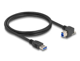 Delock 80484 Cable Usb 5 Gbps Usb Tipo-A Macho Recto Hacia Abajo A Usb Tipo-B Macho Con Tornillo 90° Ángulo Recto 1 M Negro