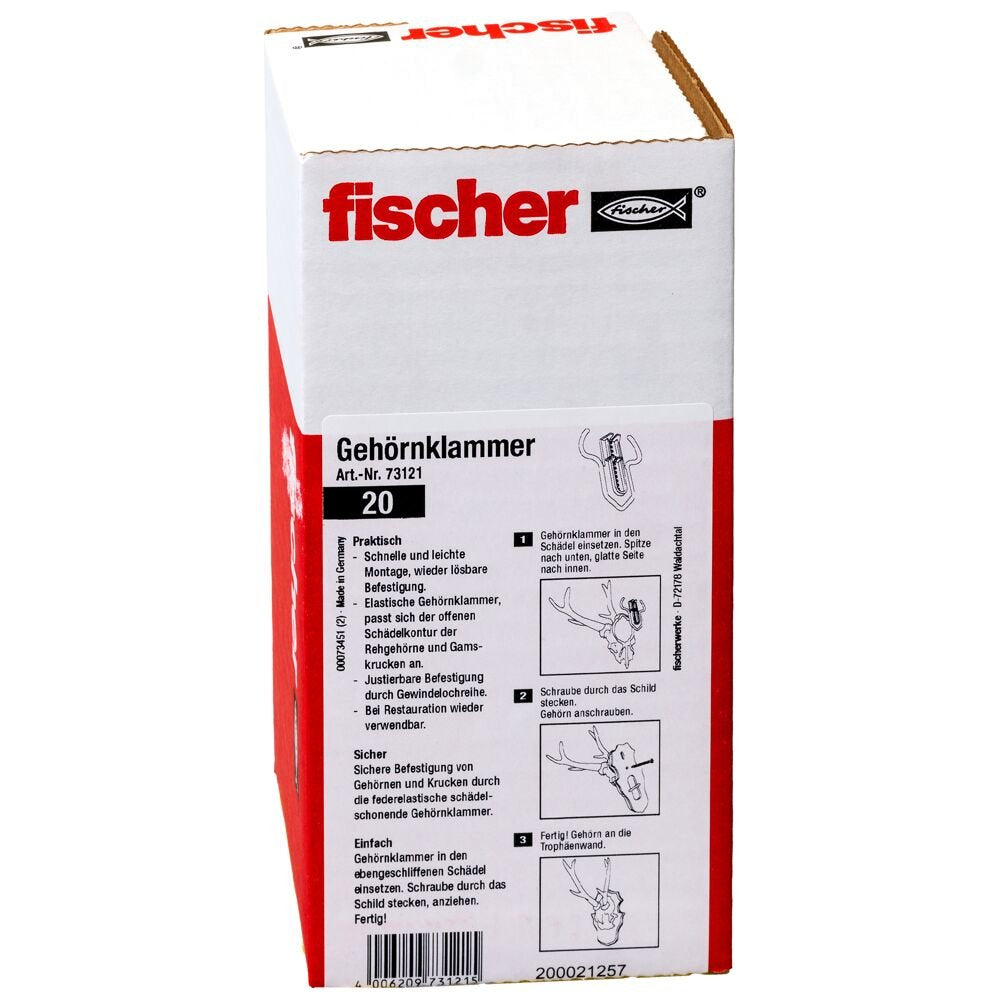 Fischer Heltsklammer Gray, 20 Piezas, Para La Audición De Ciervos Y El Krucken 073121