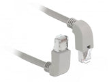 Cable De Parche De Delock Rj45 Cat.6a S/Ftp Gray, 50 Cm, Enchufes Angulados 1x Arriba, 1x Debajo 85870