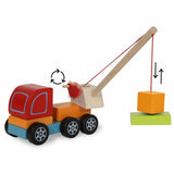 Jamara Juguete De Madera Kidiwood Juego Enchufable Grúa Móvil Colorido 3+