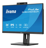 Monitor Iiyama 24" Prolite Xub2490hsuh-B2 Led  (Matt), Fullhd, Ips, Webcam, Micrófono, Cubo Usb, Panel De 100hz Xub2490hsuh-B2 Negro