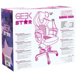 Silla Gamer Konix Geek Star Onyx Gran Comodidad Y Ergonomia Inclinacion Hasta 15º Color Negro Y Lila  Kon Chair Gk Star
