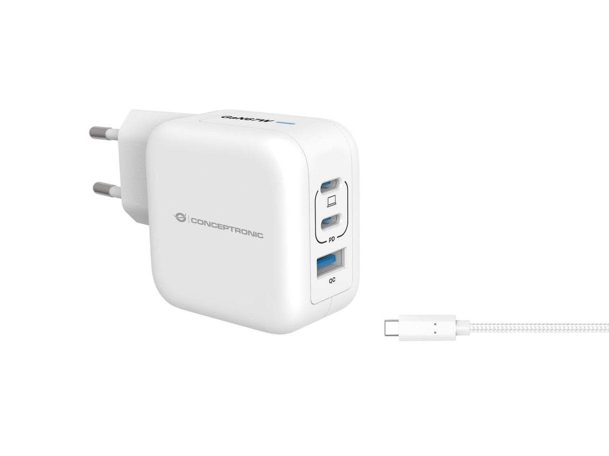 EAN 4015867236505 - Conceptronic ALTHEA17W cargador de dispositivo móvil Universal Blanco Corriente alterna Carga rápida Inte imagen 1