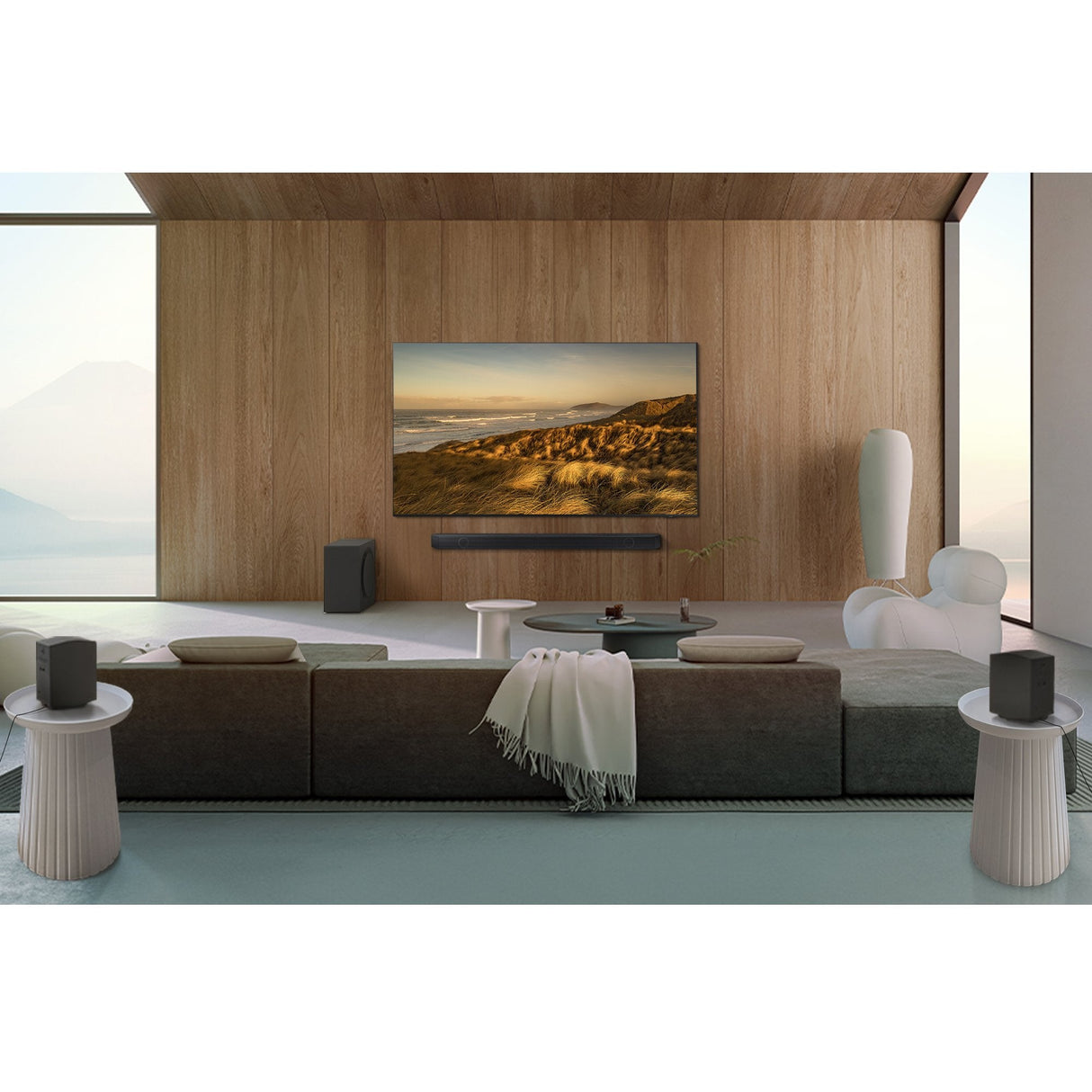 Barra De Sonido Samsung Hw-Q990d Zf Graphite Black  Con Subwoofer + Traseros Inalámbricos 41w 11.1.4ch