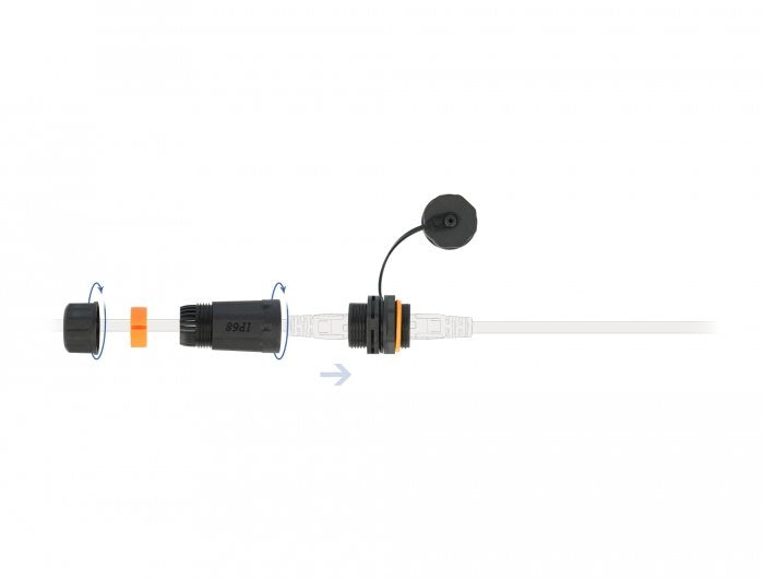 Delock 86700 Conector De Cable Rj45 Hembra A Rj45 Hembra Cat.6a Con Carcasa Y Tapa Protectora Impermeable