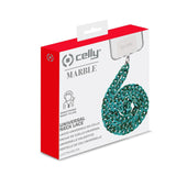 Celly Marble Effect Neck Strap With Badge 1.2 (M) Blue Lacetmarblebl