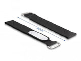 Delock Klettcablebinder Mit Schlaufe Und Beschriftungsfeld L 305 X B 25 Mm Schwarz 5 Stück