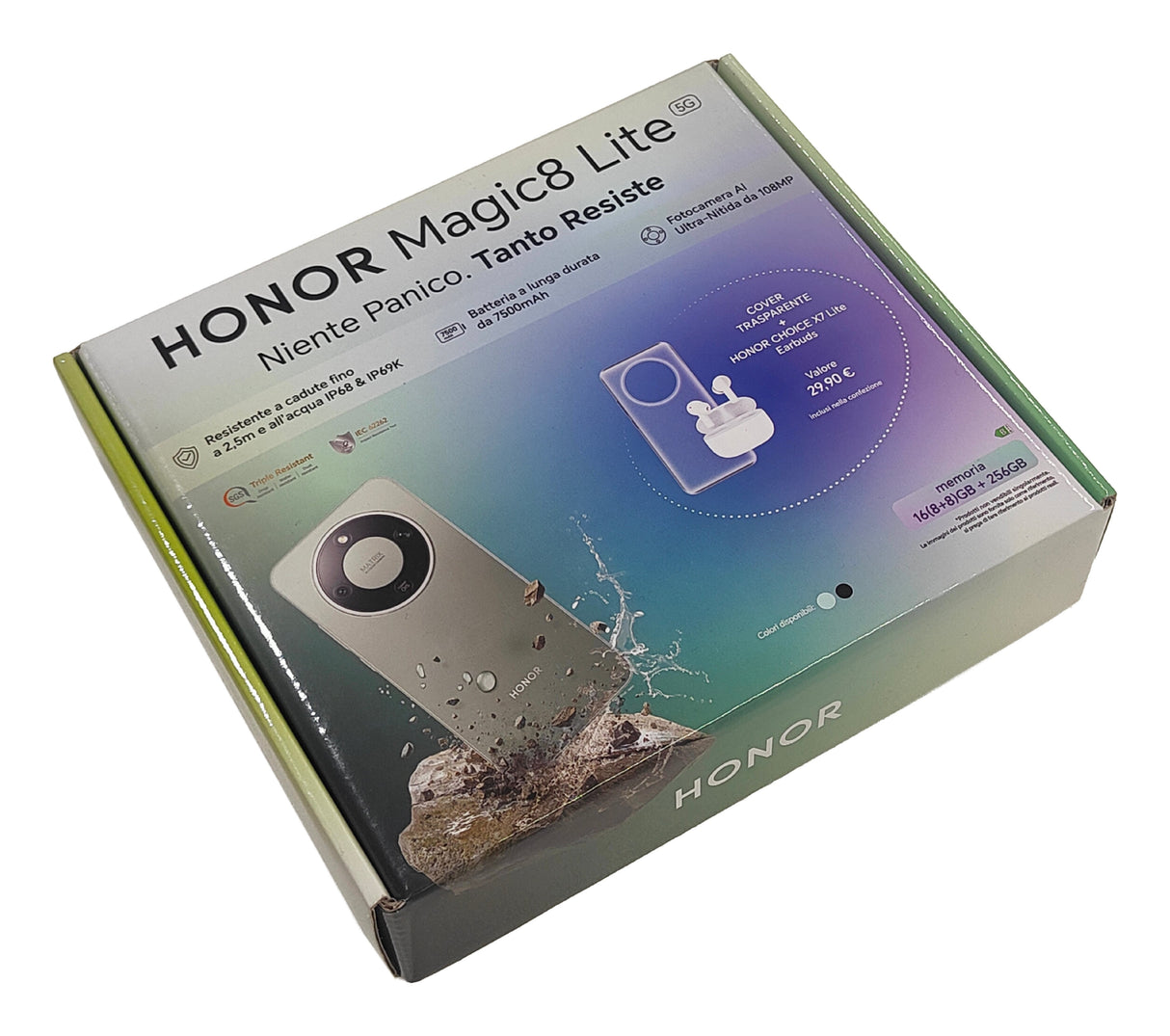Honor Magic 8 Lite 8+256gb 6.79" 5g Black + X7 Lite + Tpu Case Ita