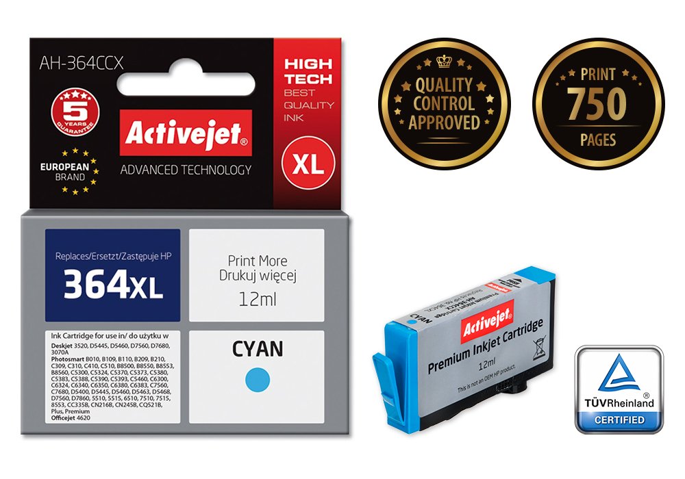 EAN 5901452157012 - Activejet AH-364CCX cartucho de tinta 1 pieza(s) Compatible Alto rendimiento (XL) Cian imagen 1