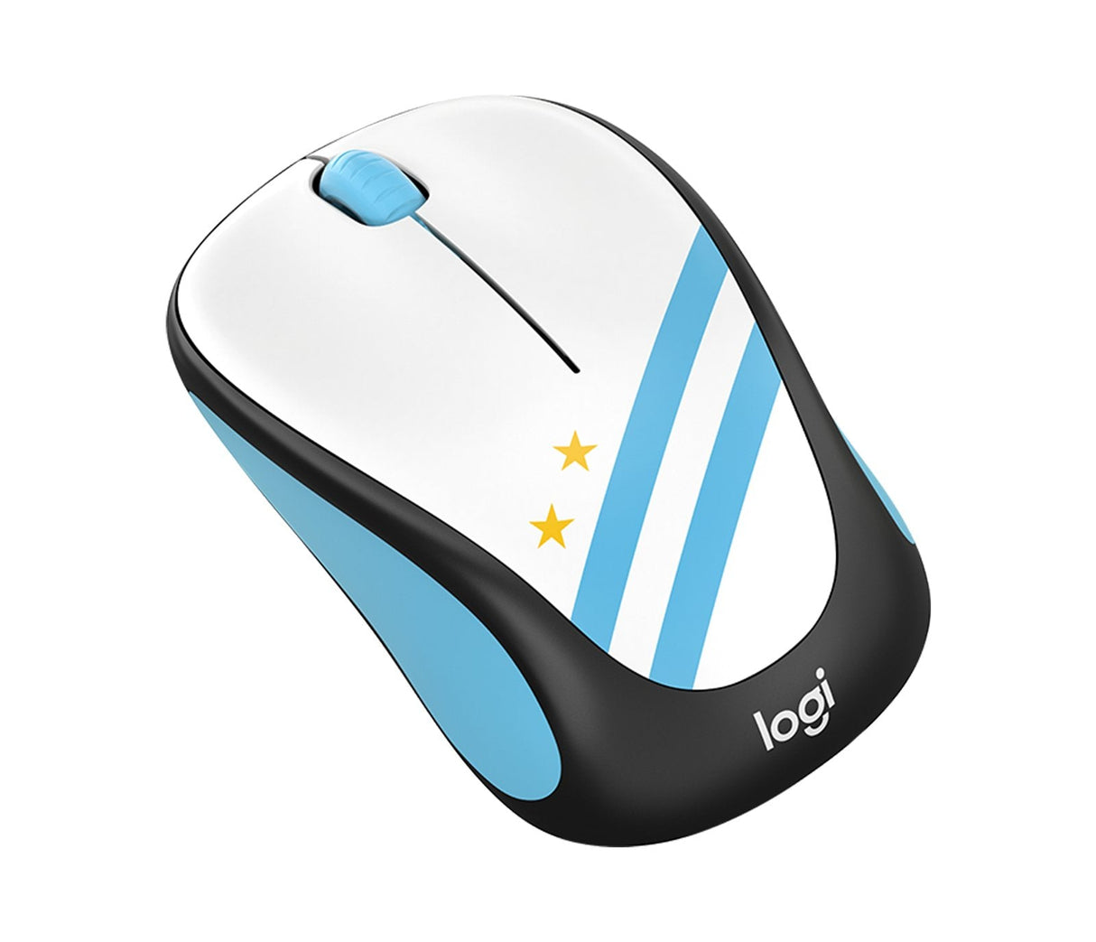 Logitech Raton Inalambrico M238 Fan Collection Argentina,Alcance 10 Metros,1000dpi,3 Botones,Receptor Usb,1xaa
