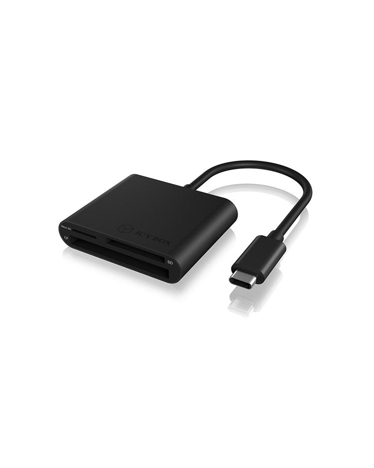 Lector De Tarjetas Externo Raidsonic Ib-Cr301-C3, Cf,Microsd (Transflash),Microsdhc,Microsdxc,Sd,Sdhc,Sdxc, Negro, 5000 Mbit/S, Aluminio, Usb 3.2 Gen 1 (3.1 Gen 1) Type-C, 43 Mm