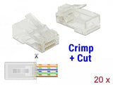 Delock 86451 Conector Rj-45 Transparente, Enchufe Transparente, Rj-45, Transparente, Policarbonato, Cat5e, U/Utp (Utp), Oro