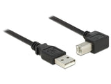 Delock Cable Usb 2.0 A Stecker > Usb 2.0 B Stecker 90 G Gewinkelt Unten 1.5 M Schwarz