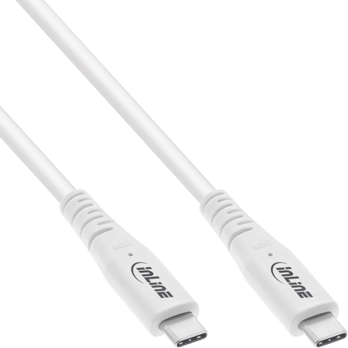 Inline® Usb4 Cable, Usb Type-C Male/Male, Pd 240w, 8k60hz, Tpe White, 0.5m