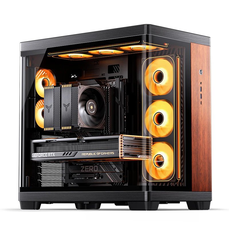 Caja Atx Jonsbo Tk-4 Wood Cristal Templado Negro