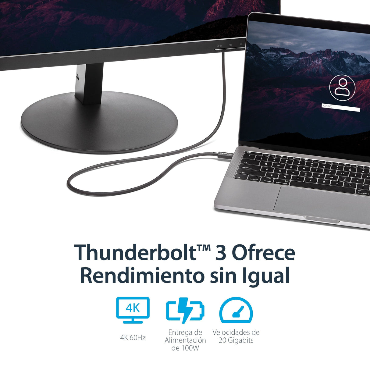 Startech Cable 1m Thunderbolt 3 Usb-C 40gbps
