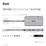 Club-3d Multistream Hub Usb 3.2 Gen1 Usb-C-> 2xhdmi, 2xusba, 1xsd, 1xmsd, 1xrj