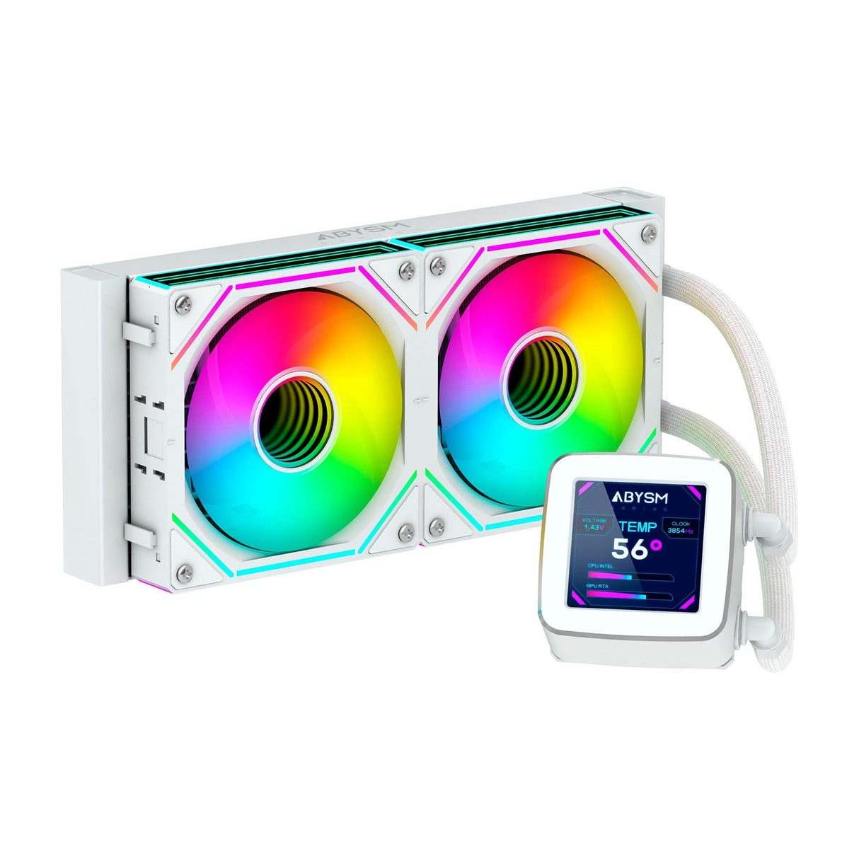 Abysm Oceanic Lcd 240 Argb Kit De Refrigeracion Liquida - 2 Ventiladores De 120mm - Iluminacion Argb - Pantalla Lcd