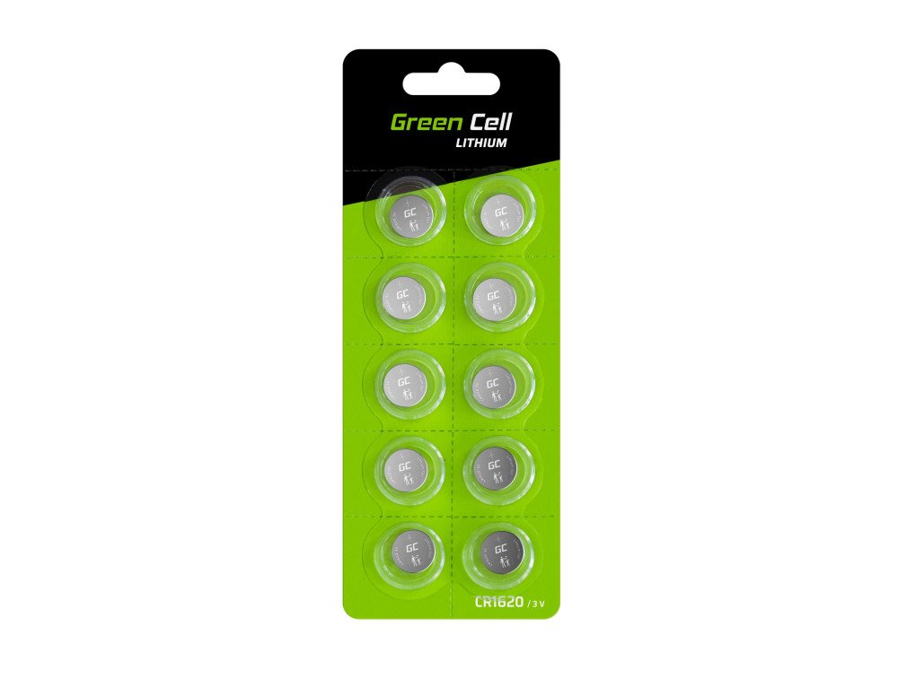 Greencell 5x Battery Lithium Cr1620 3v 70mah
