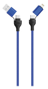 2go Cable De Datos Usb / Type C 4in1 Azul 120cm