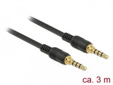 Delock Klinkencable 3,5 Mm 4 Pin Stecker Zu Stecker 3 M Schwarz