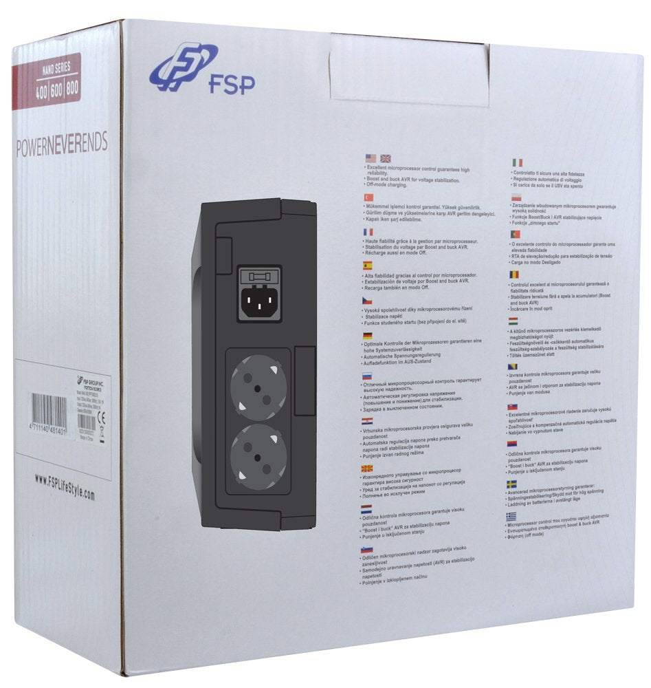 EAN 4711140484785 - FSP Nano 800 sistema de alimentación ininterrumpida (UPS) En espera (Fuera de línea) o Standby (Offline)  imagen 5