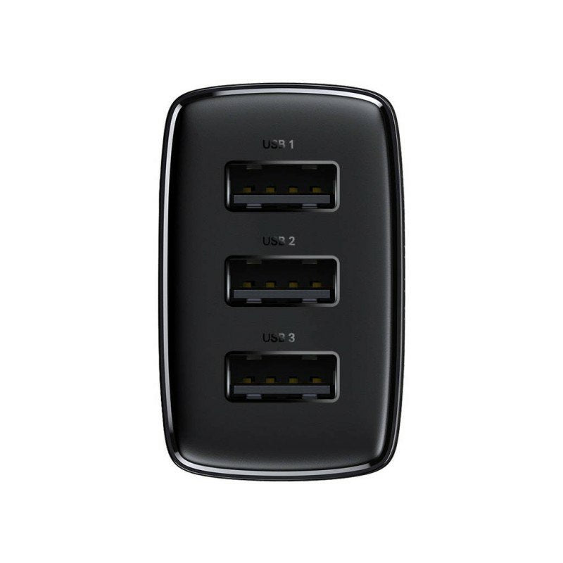 Baseus Travel Charger Compact Wall Charger U+U+U, 17w Eu Black (Ccxj020101)