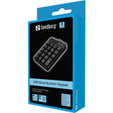 Teclado Numerico Sandberg, Usb, Negro