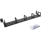 Inline® 19" Cable Management Panel, 5 Plastic Brackets Horizontal, Ral9005 Negro