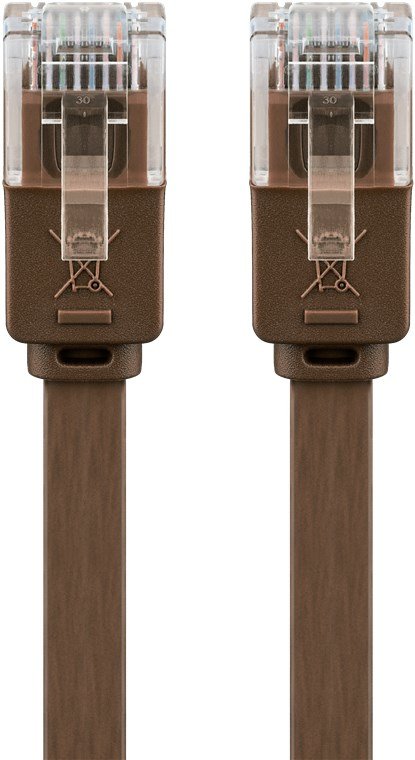 Latiguillo Cat 6, U-Utp,  1.50 M, Marron, Plano Cu-Pvc