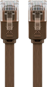Latiguillo Cat 6, U-Utp,  1.50 M, Marron, Plano Cu-Pvc