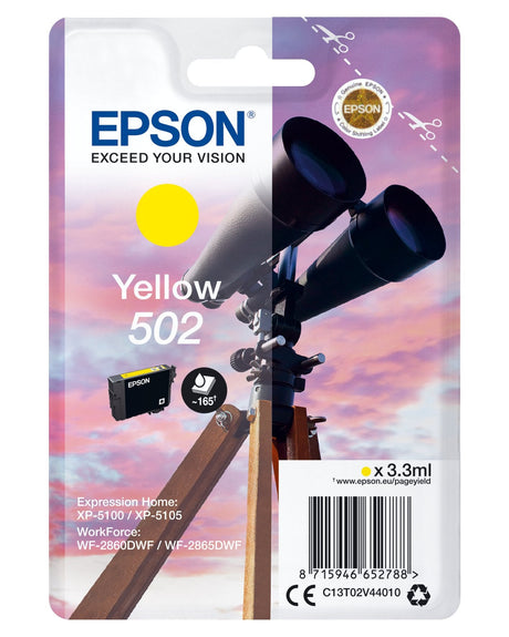 EAN 8715946652795 - Epson 502 cartucho de tinta 1 pieza(s) Original Rendimiento estándar Amarillo imagen 1