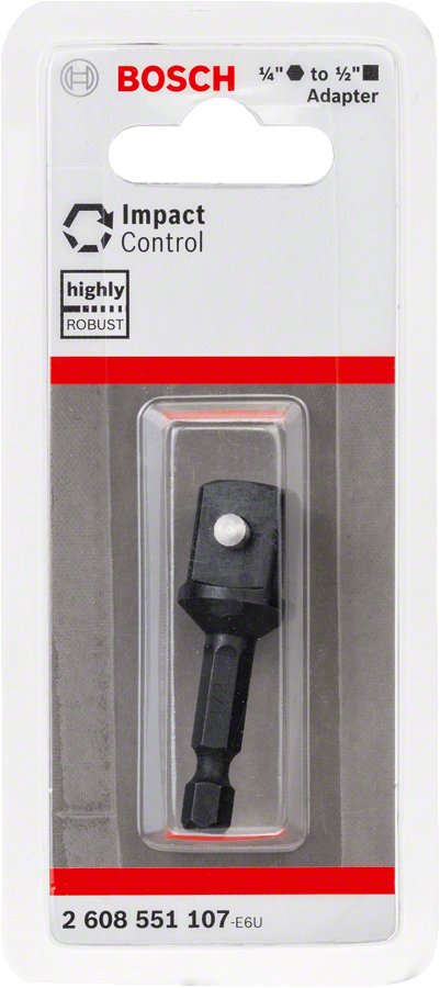 Adaptador Bosch Professional Para Llave De Vaso Hexagonal De 1/4'' > Control De Impacto Cuadrado De 1/2" 2608551107