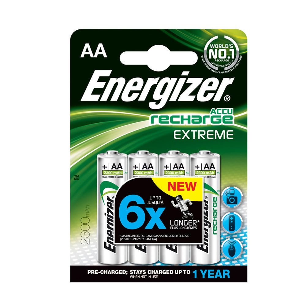 Energizer Aa/Hr6, 2300 Mah, Baterã­A Recargable Accu Extreme Ni-Mh, 4 Pieza(S)