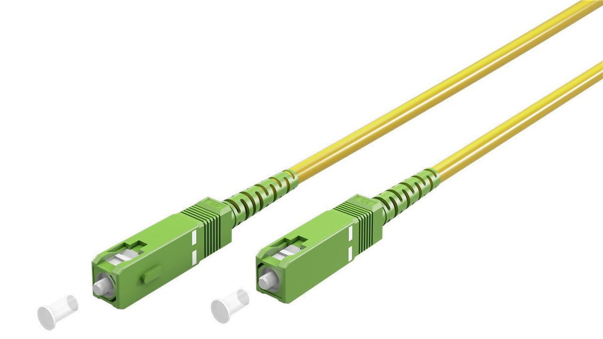 Cable De Fibra Óptica Para Router  0,50m -Ø3 Mm Amarillo Latiguillo Monomodo Ftth - 9/125 Os2 - Sc/Apc-Sc/Apc Simplex - Compatib