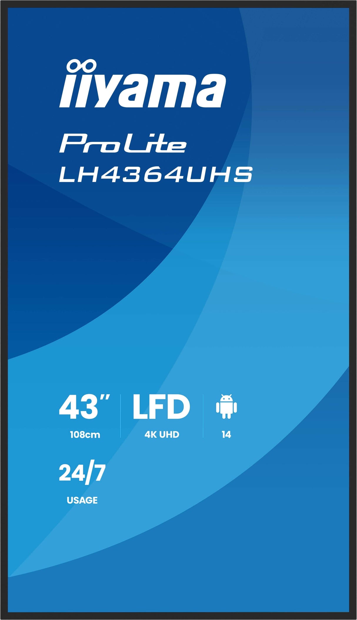 Iiyama Lh4364uhs-B1ag  Pantalla Plana Para Señalización Digital 109,2 Cm (43") Led Wifi 500 Cd / M² 4k Ultra Hd Negro
