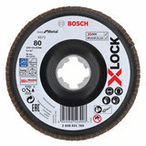 Arandela De Presión Dentada Bosch X-Lock X571 Best For Metal, Ø 125 Mm, K80, Muela Abrasiva (Diámetro Interior De 22,23 Mm, En Ángulo)