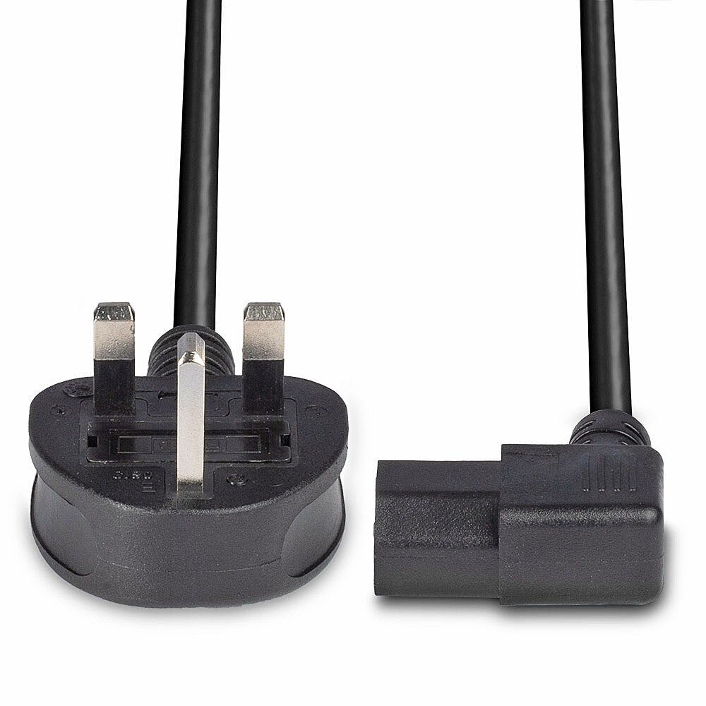 1m Uk 3 Pin To Right Angled  Iec C13