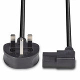 1m Uk 3 Pin To Right Angled  Iec C13