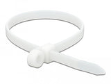 Delock Cablebinder Mit Befestigungsöse L 300 X B 7,6 Mm Weiss 10 Stück