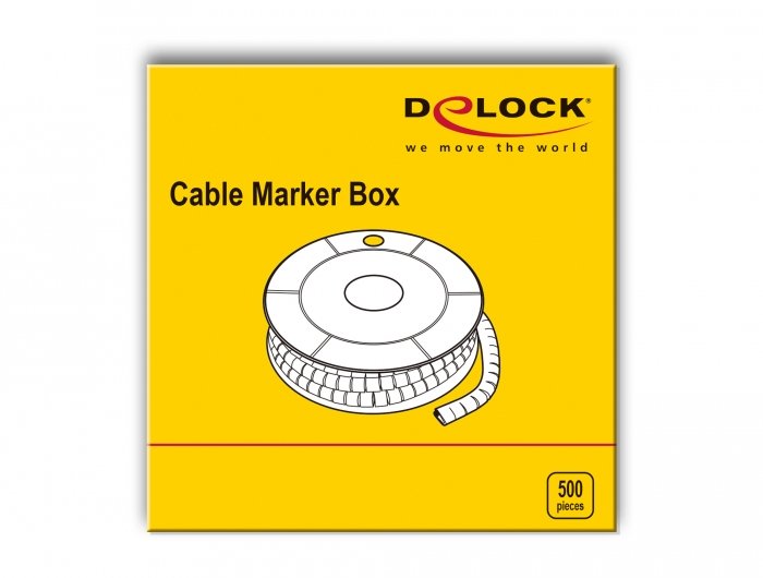 Delock 18363 Caja De Marcadores De Cables, No. 9, Amarillo, 500 Unidades