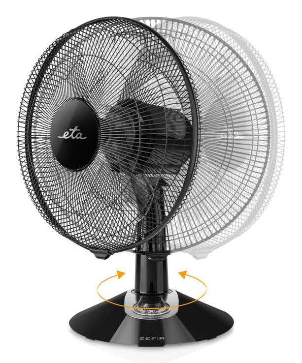 Eta Zefir Eta160790010 Ventilador De Mesa, 45 W, Función Oscilación, Negro