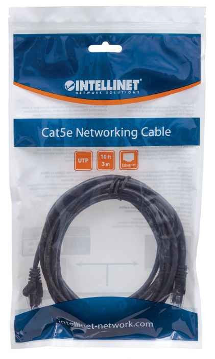 EAN 0766623320764 - Intellinet 320764 cable de red Negro 3 m U/UTP (UTP) imagen 2