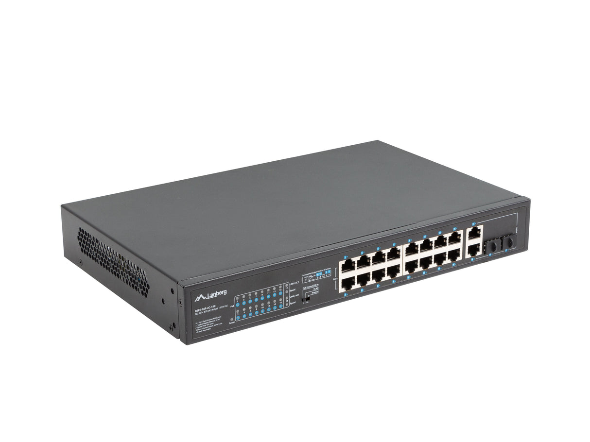 EAN 5901969429299 - Lanberg RSFE-16P-2C-150 switch No administrado Gigabit Ethernet (10/100/1000) Energía sobre Ethernet (PoE imagen 3