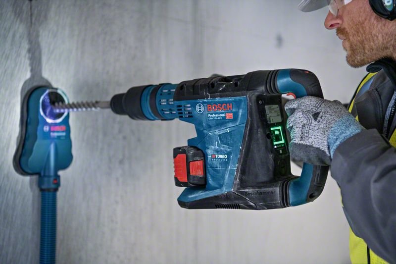 Taladro Percutor Inalámbrico Bosch Professional Biturbo Gbh 18v-40 C Professional Solo Azul/Negro, Sin Batería Ni Cargador, En Xl-Boxx