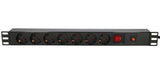EAN 5903148912967 - Extralink 19\" 1U 7 SOCKET EU TYPE POWER PDU WITH SWITCH PDU 7-EU Regleta eléctrica imagen 3