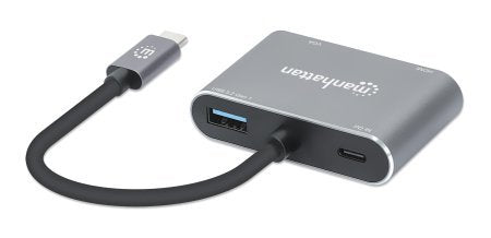 Manhattan Docking Station De Usb-C A Hdmi Y Vga, 4 En 1, Con Suministro De Energía