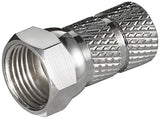 Twist-On F-Plug Connector 6.5 Mm - Copper-Nickel, Big Nut